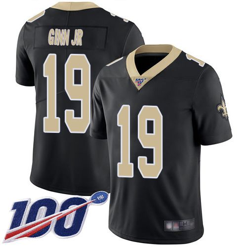 Men New Orleans Saints Limited Black Ted Ginn Jr Home Jersey NFL Football 19 100th Season Vapor Untouchable Jersey